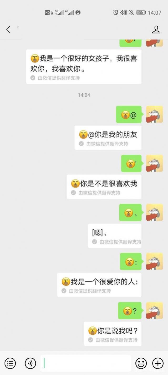 微信表情翻译成文字你是不是很喜欢我表白