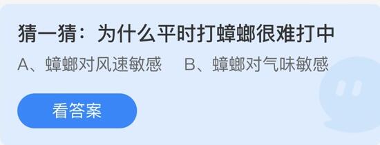 《蚂蚁庄园》为什么平时打蟑螂很难打中 5月57日答案