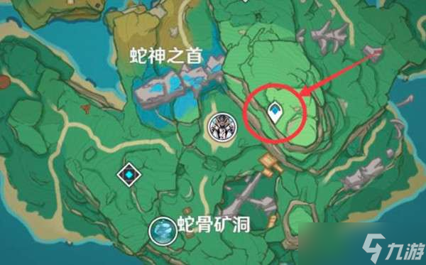 原神蛇骨矿洞磐柱镇石位置介绍