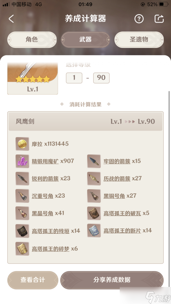 原神武器角色升到90级的必要性-原神以材料需求量分析90级的必要性