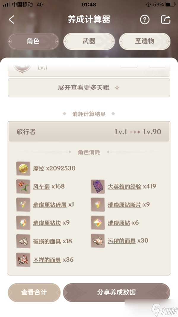 原神武器角色升到90级的必要性-原神以材料需求量分析90级的必要性