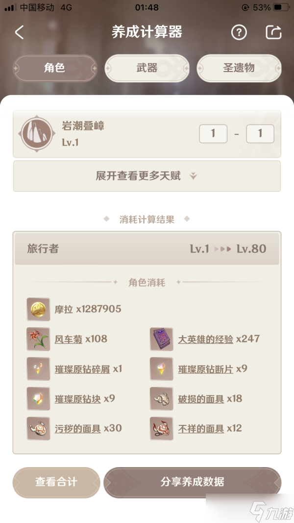 原神武器角色升到90级的必要性-原神以材料需求量分析90级的必要性