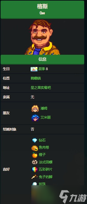 星露谷物语格斯住哪儿