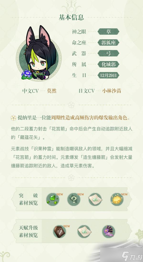 《原神》提纳里角色介绍