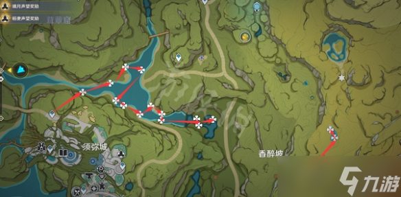《原神》月莲采集路线图