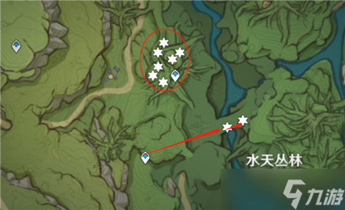 《原神》树王圣体菇采集路线图
