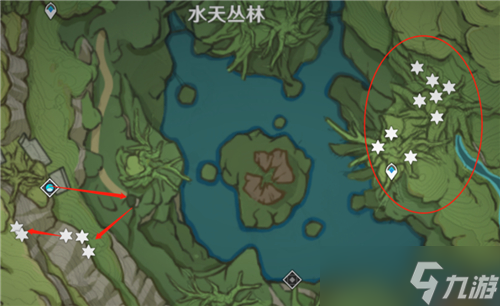 《原神》树王圣体菇采集路线图