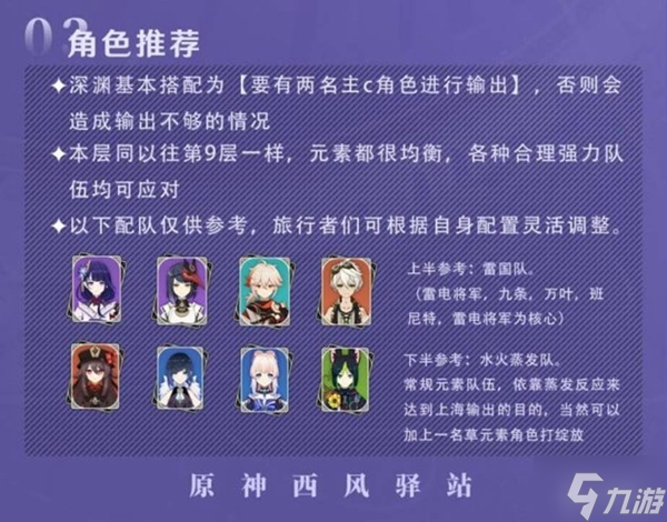 原神3.0深渊9-10层怪物分析及阵容推荐