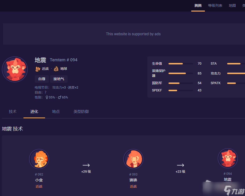 《Temtem》进化等级表详解