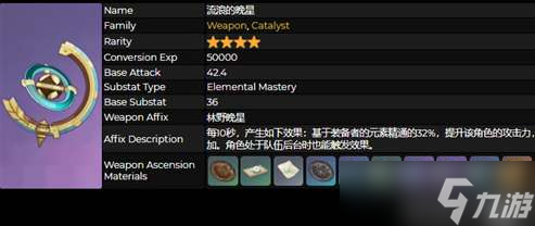 原神流浪的晚星武器强吗