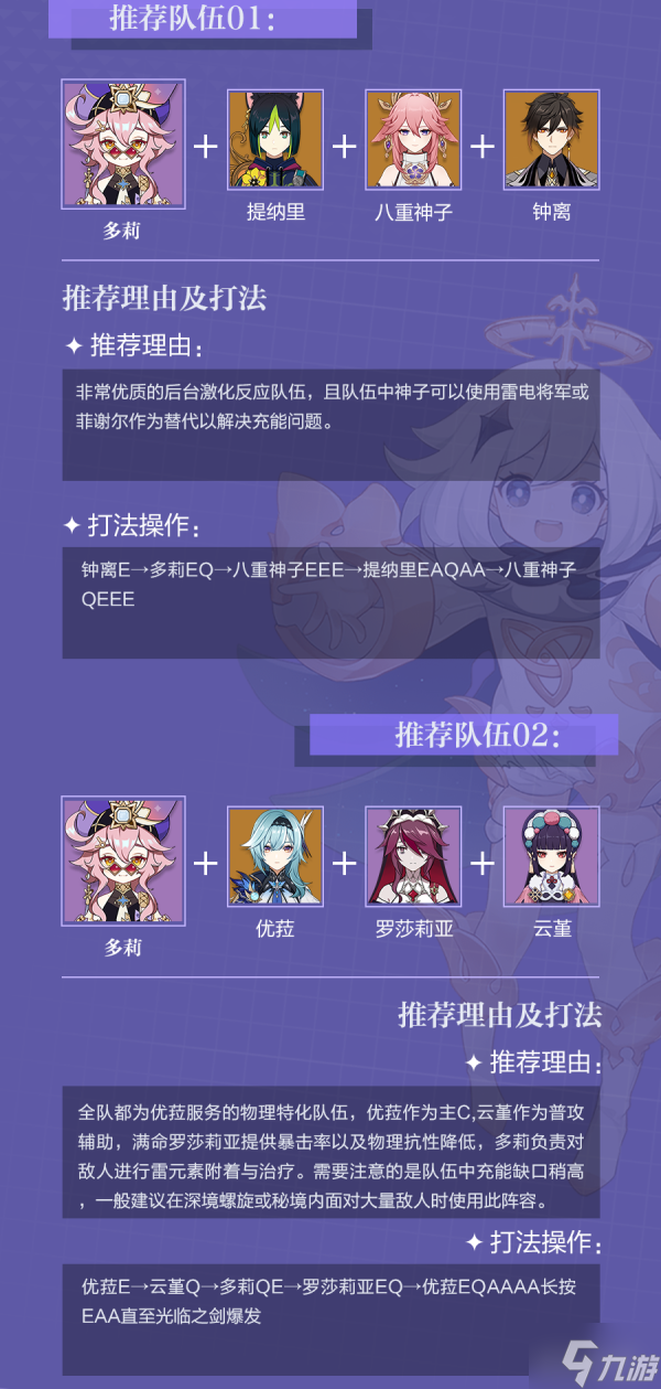 原神多莉配队攻略