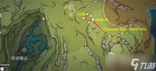 《原神》须弥地图兽肉速刷路线图