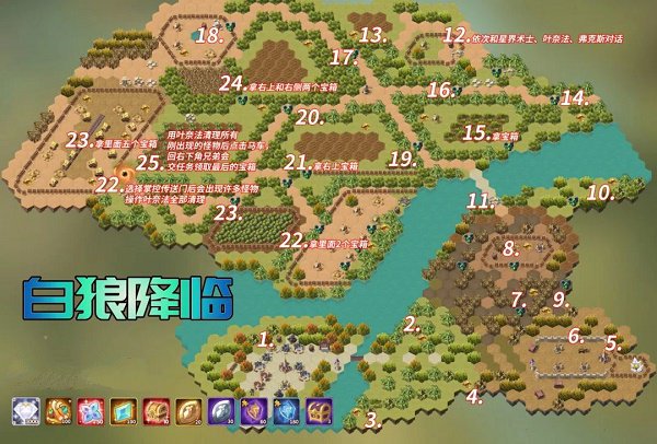 《剑与远征》白狼降临奇境探险通关路线图