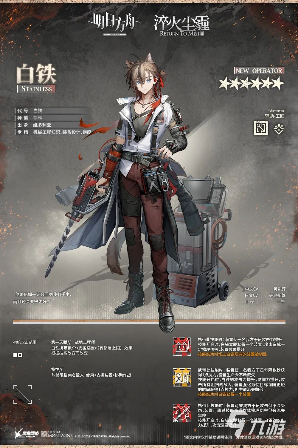 明日方舟白铁怎么样