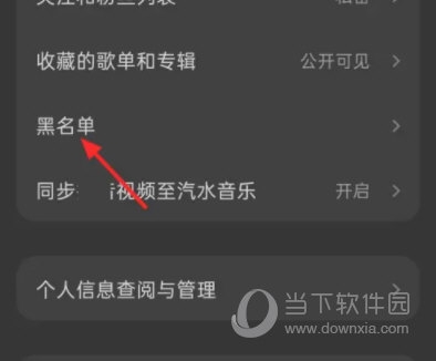 汽水音乐怎么查看黑名单