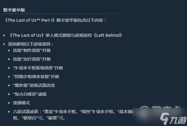 最后生还者重制版Steam版预购奖励是什么