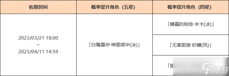 《原神》白鹭之庭祈愿活动2023