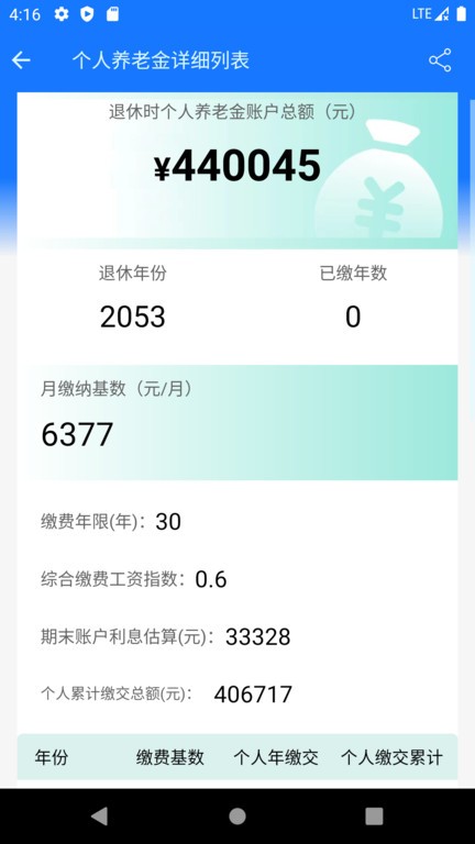 养老金计算器2023图2