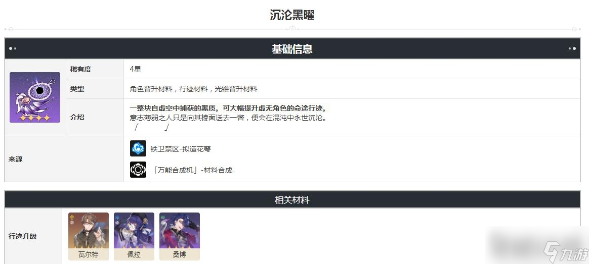 《崩坏：星穹铁道》沉沦黑曜获得方法