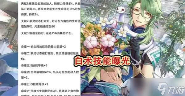 原神白术天赋命座效果一览