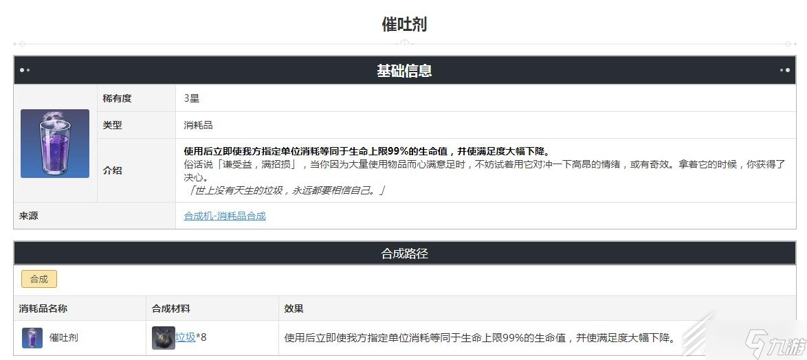 崩坏星穹铁道催吐剂需要哪些材料