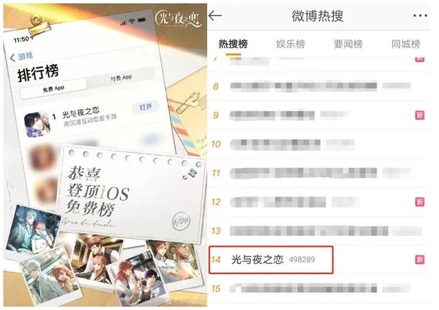 《光与夜之恋》居首免费榜，腾讯在垂直领域表现抢眼