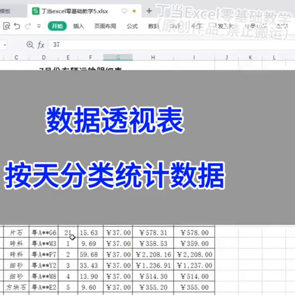 使用Excel数据透视表按天分类统计数据：办公技巧