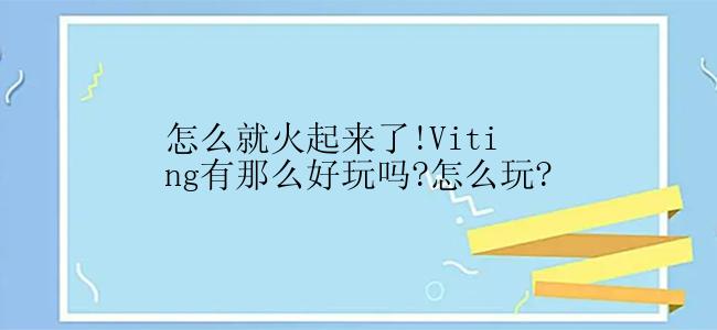 怎么就火起来了!Viting有那么好玩吗?怎么玩?