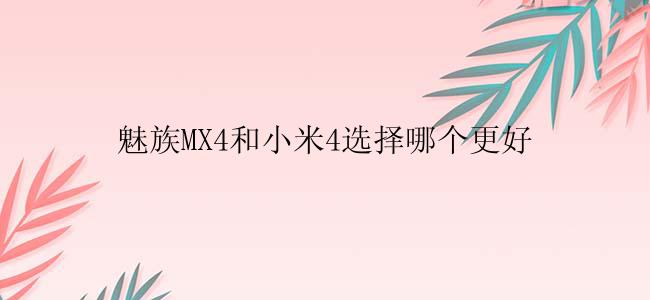 魅族MX4和小米4选择哪个更好