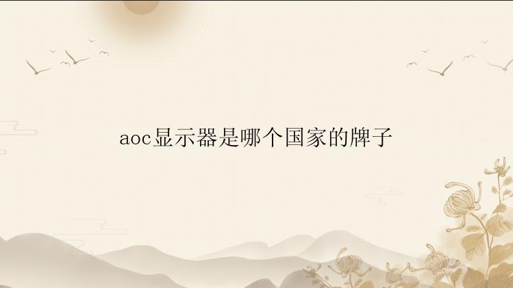 aoc显示器是哪个国家的牌子