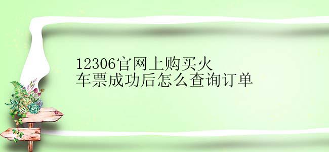 12306官网上购买火车票成功后怎么查询订单