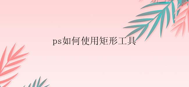 ps如何使用矩形工具