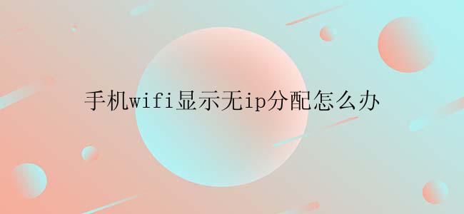 手机wifi显示无ip分配怎么办