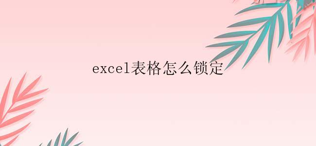 excel表格怎么锁定