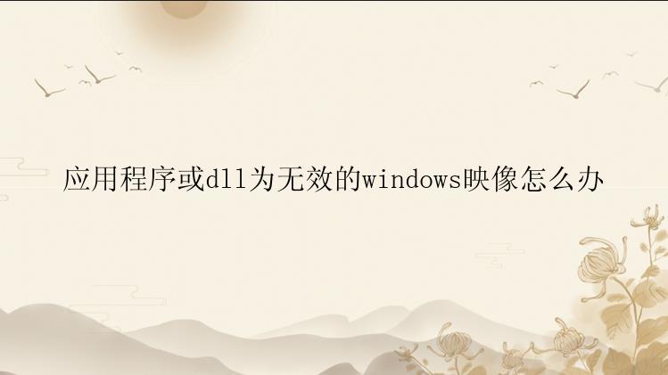 应用程序或dll为无效的windows映像怎么办