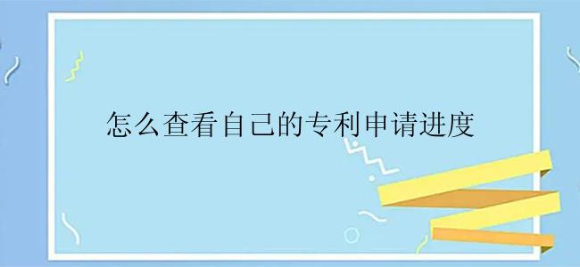 怎么查看自己的专利申请进度