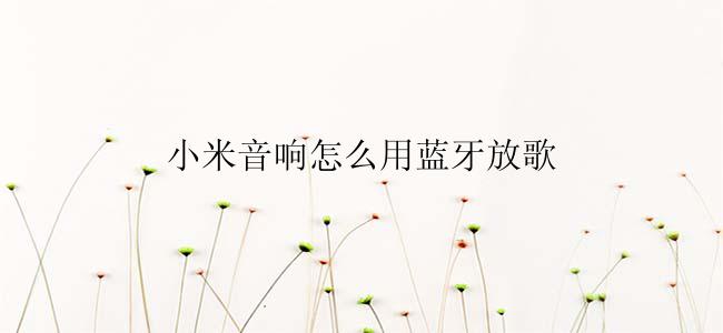 小米音响怎么用蓝牙放歌
