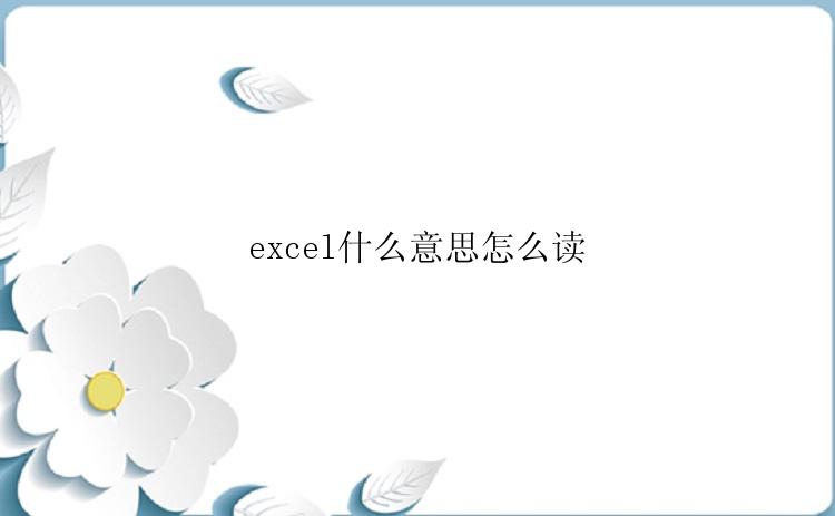 excel什么意思怎么读