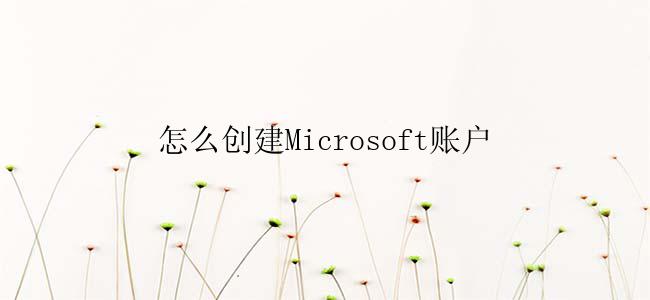 怎么创建Microsoft账户