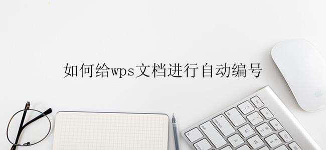 如何给wps文档进行自动编号