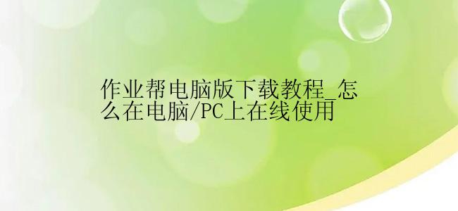 作业帮电脑版下载教程_怎么在电脑/PC上在线使用