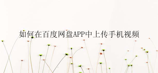 如何在百度网盘APP中上传手机视频
