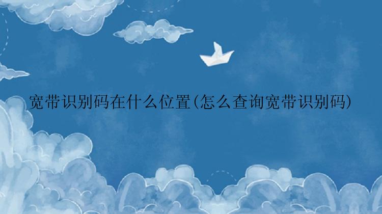 宽带识别码在什么位置(怎么查询宽带识别码)