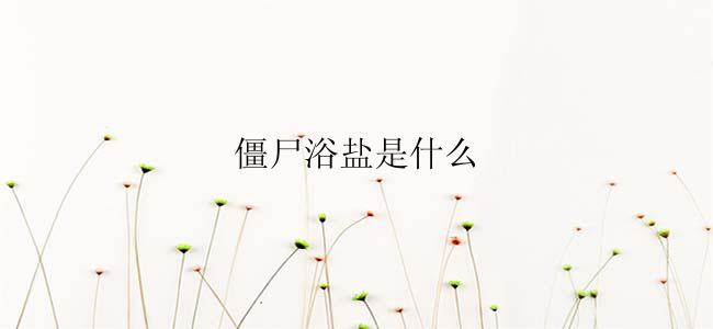 僵尸浴盐是什么