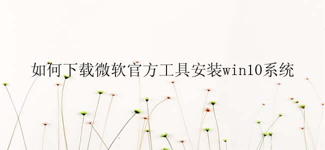 如何下载微软官方工具安装win10系统