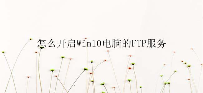 怎么开启Win10电脑的FTP服务