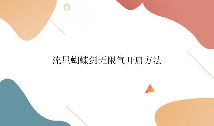 流星蝴蝶剑无限气开启方法