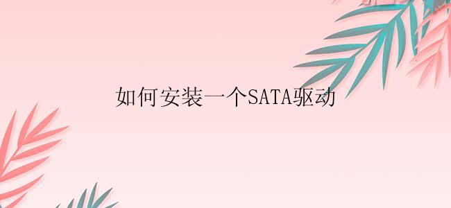 如何安装一个SATA驱动