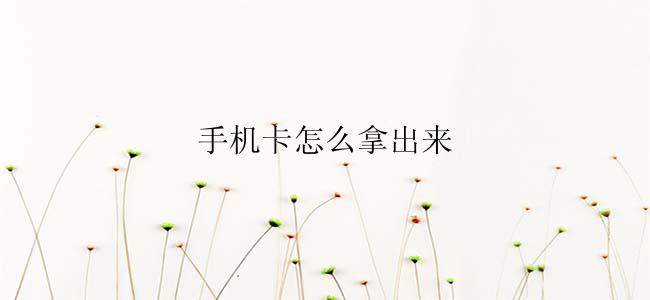 手机卡怎么拿出来