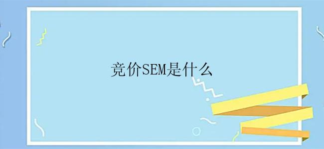 竞价SEM是什么